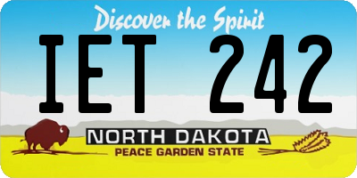ND license plate IET242