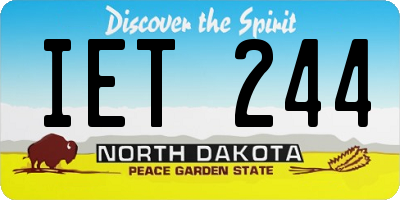 ND license plate IET244