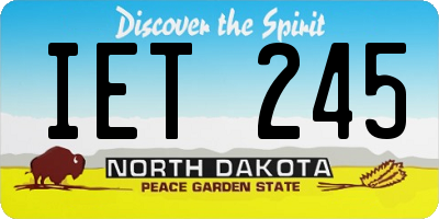 ND license plate IET245