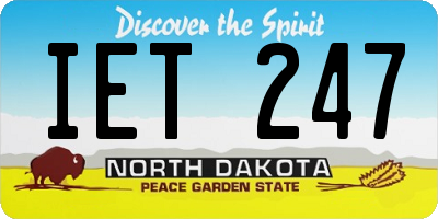 ND license plate IET247