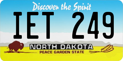 ND license plate IET249