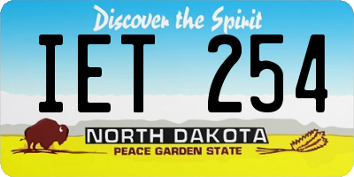 ND license plate IET254