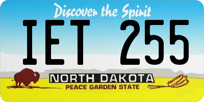ND license plate IET255