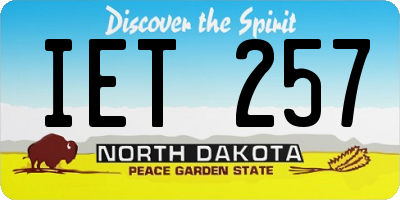 ND license plate IET257