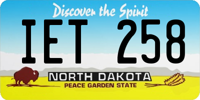 ND license plate IET258