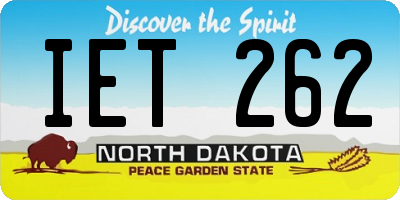 ND license plate IET262