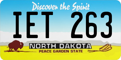 ND license plate IET263