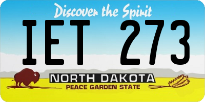 ND license plate IET273