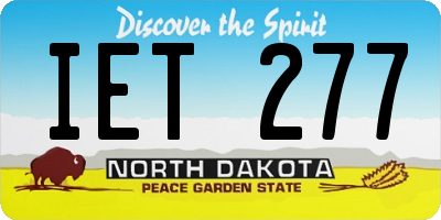 ND license plate IET277
