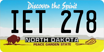 ND license plate IET278