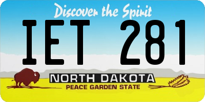 ND license plate IET281