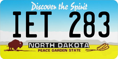 ND license plate IET283