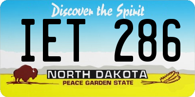 ND license plate IET286