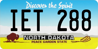 ND license plate IET288
