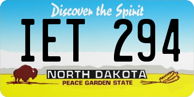 ND license plate IET294