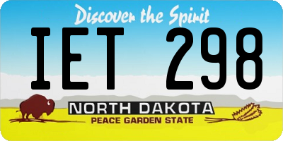 ND license plate IET298