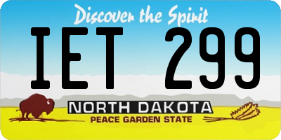ND license plate IET299