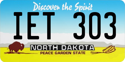 ND license plate IET303