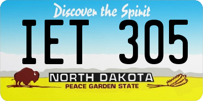 ND license plate IET305