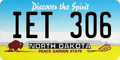 ND license plate IET306
