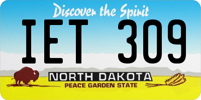 ND license plate IET309