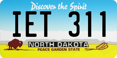 ND license plate IET311