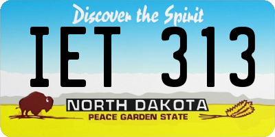 ND license plate IET313