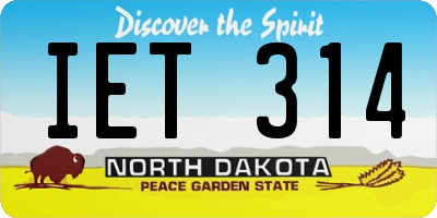 ND license plate IET314