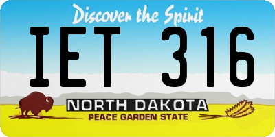 ND license plate IET316
