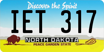 ND license plate IET317