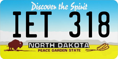 ND license plate IET318