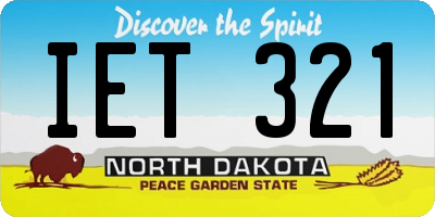 ND license plate IET321