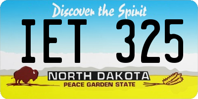 ND license plate IET325