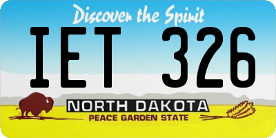 ND license plate IET326
