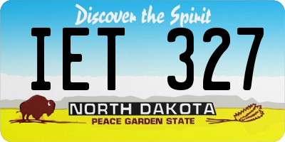 ND license plate IET327