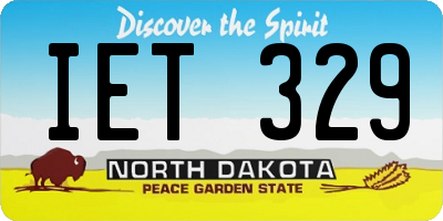ND license plate IET329