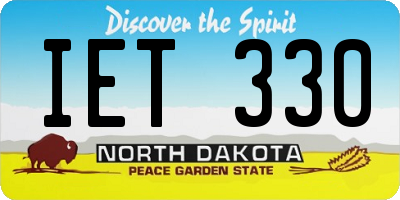 ND license plate IET330