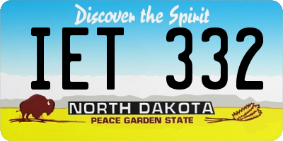 ND license plate IET332