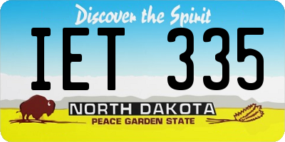 ND license plate IET335
