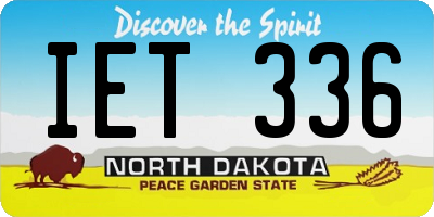ND license plate IET336