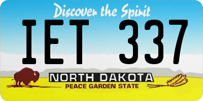 ND license plate IET337