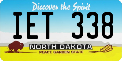 ND license plate IET338