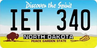 ND license plate IET340