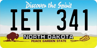 ND license plate IET341