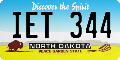 ND license plate IET344