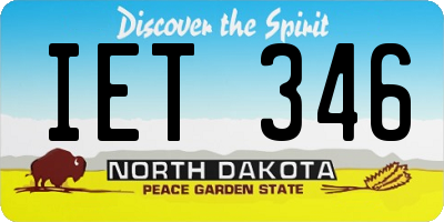 ND license plate IET346