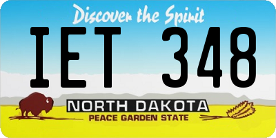 ND license plate IET348