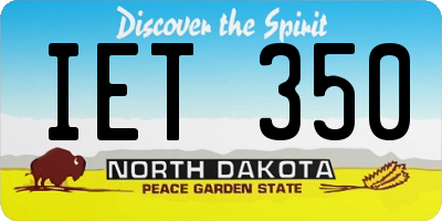 ND license plate IET350