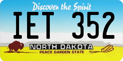 ND license plate IET352