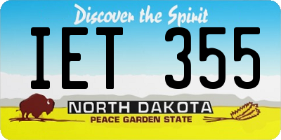 ND license plate IET355